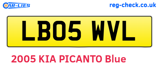 LB05WVL are the vehicle registration plates.
