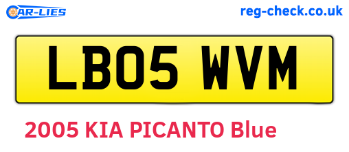 LB05WVM are the vehicle registration plates.