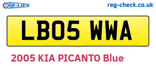 LB05WWA are the vehicle registration plates.