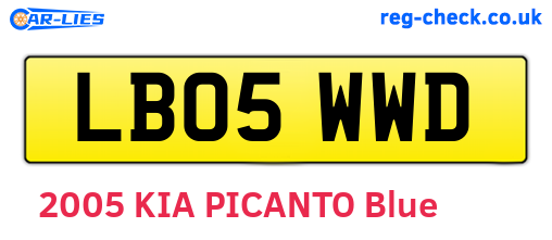 LB05WWD are the vehicle registration plates.