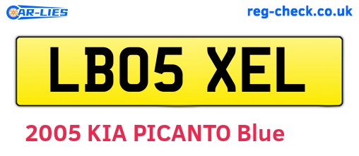 LB05XEL are the vehicle registration plates.