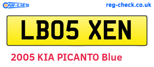 LB05XEN are the vehicle registration plates.