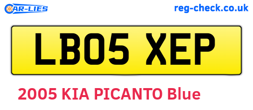 LB05XEP are the vehicle registration plates.