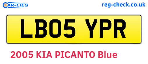 LB05YPR are the vehicle registration plates.