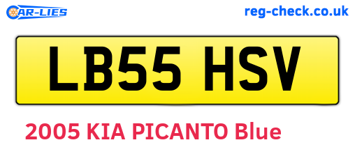 LB55HSV are the vehicle registration plates.