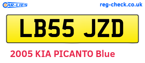 LB55JZD are the vehicle registration plates.
