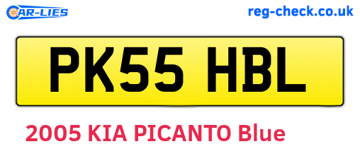 PK55HBL are the vehicle registration plates.