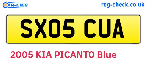 SX05CUA are the vehicle registration plates.