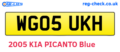 WG05UKH are the vehicle registration plates.