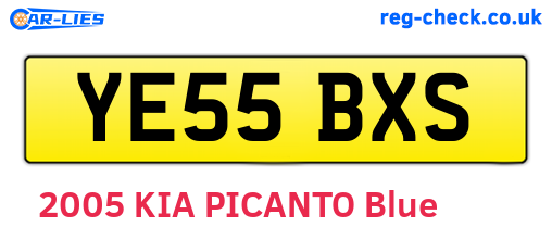 YE55BXS are the vehicle registration plates.