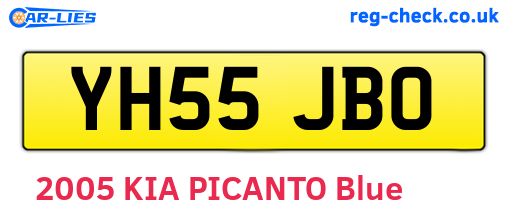 YH55JBO are the vehicle registration plates.