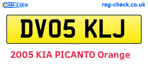 DV05KLJ are the vehicle registration plates.