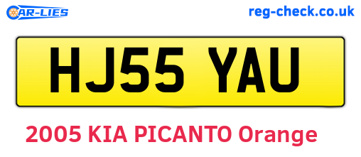 HJ55YAU are the vehicle registration plates.