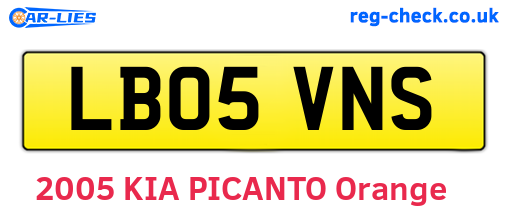 LB05VNS are the vehicle registration plates.