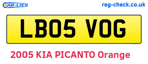 LB05VOG are the vehicle registration plates.