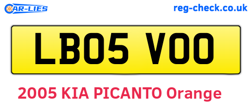 LB05VOO are the vehicle registration plates.