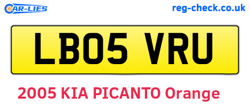 LB05VRU are the vehicle registration plates.