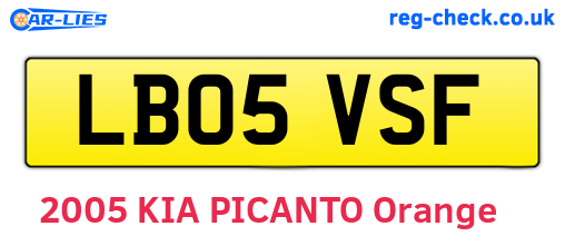 LB05VSF are the vehicle registration plates.