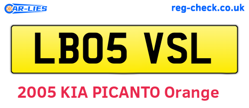 LB05VSL are the vehicle registration plates.
