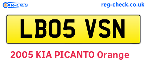 LB05VSN are the vehicle registration plates.