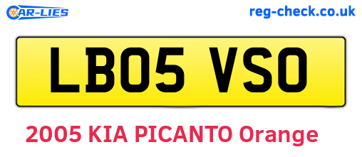 LB05VSO are the vehicle registration plates.
