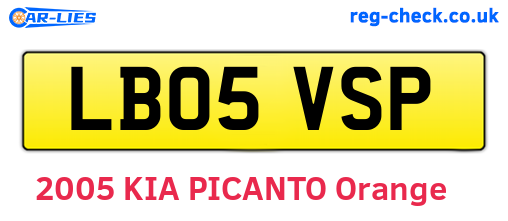 LB05VSP are the vehicle registration plates.