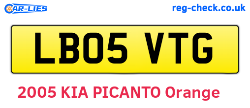 LB05VTG are the vehicle registration plates.