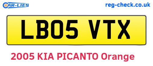 LB05VTX are the vehicle registration plates.
