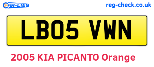 LB05VWN are the vehicle registration plates.
