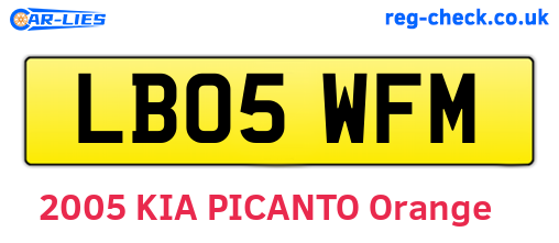 LB05WFM are the vehicle registration plates.