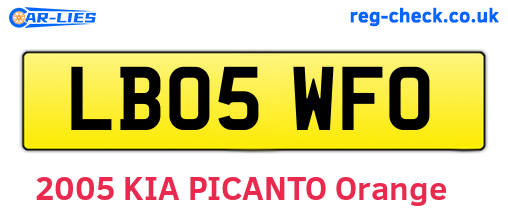 LB05WFO are the vehicle registration plates.