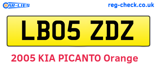 LB05ZDZ are the vehicle registration plates.