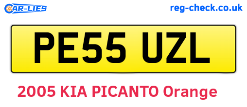 PE55UZL are the vehicle registration plates.