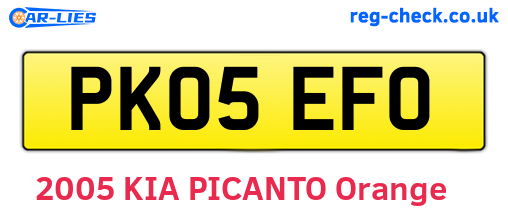 PK05EFO are the vehicle registration plates.