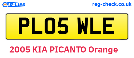 PL05WLE are the vehicle registration plates.