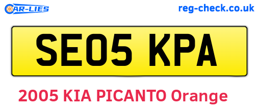 SE05KPA are the vehicle registration plates.