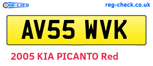 AV55WVK are the vehicle registration plates.