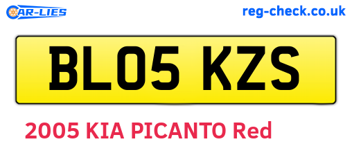 BL05KZS are the vehicle registration plates.