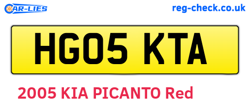 HG05KTA are the vehicle registration plates.