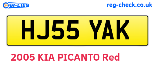 HJ55YAK are the vehicle registration plates.