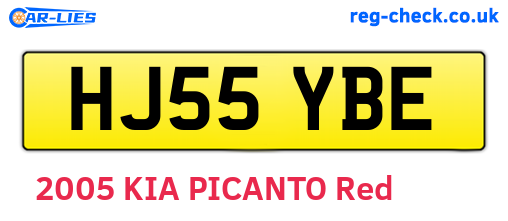 HJ55YBE are the vehicle registration plates.