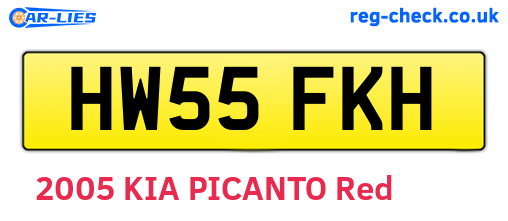 HW55FKH are the vehicle registration plates.