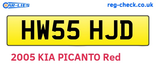 HW55HJD are the vehicle registration plates.