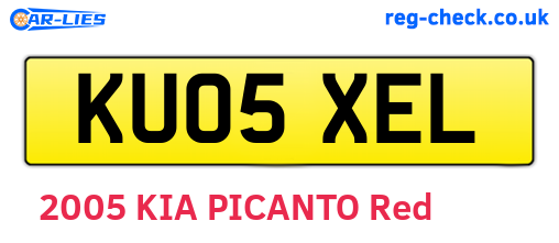 KU05XEL are the vehicle registration plates.