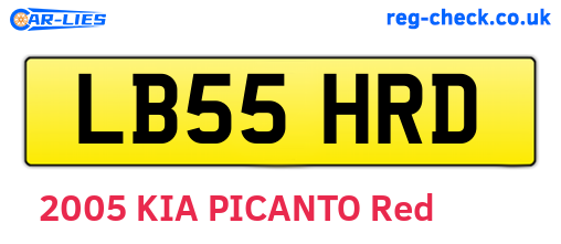 LB55HRD are the vehicle registration plates.
