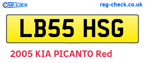 LB55HSG are the vehicle registration plates.