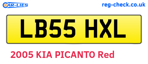 LB55HXL are the vehicle registration plates.