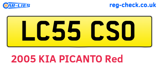 LC55CSO are the vehicle registration plates.