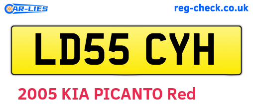 LD55CYH are the vehicle registration plates.
