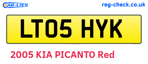 LT05HYK are the vehicle registration plates.